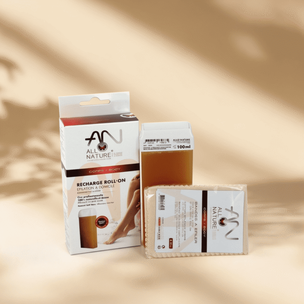 kit Roll-on cire AlloNature 100 ml + 10 bandes coton